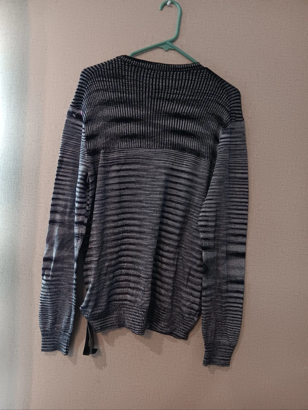 Armani Exchange Men's Black & Gray Striped V-Neck Sweater Sz M New